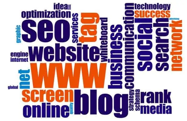 Word Cloud related to SEO and Websites