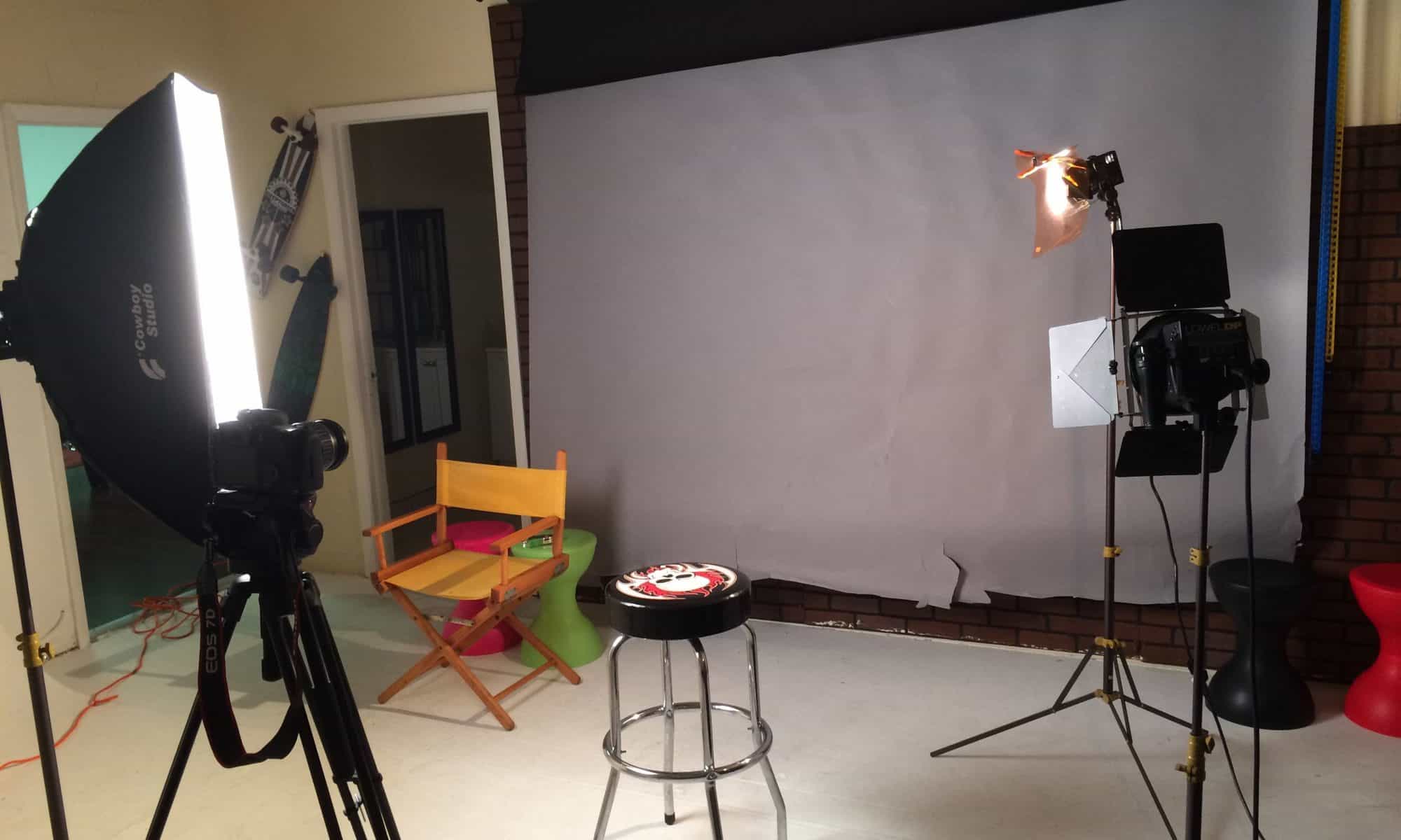 studio setup for shoot