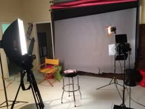 studio setup for shoot