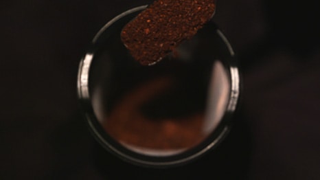 coffee brewing basket from overhead image