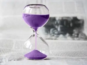 hourglass measuring time