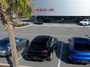 Image of cars on Porsche lot