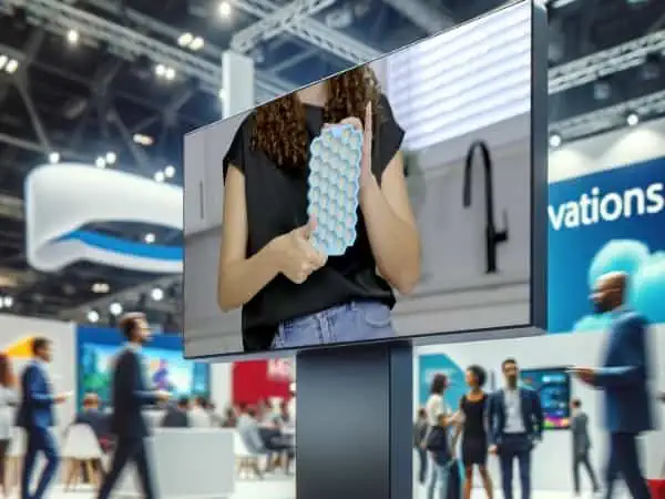 effective tradeshow video on display at event